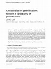 A reappraisal of gentrification: towards a 'geography of gentrification' Cover Page