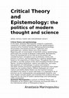 Research paper thumbnail of Critical Theory and Epistemology_Introduction