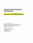 Project Human Resource Management Overview of PMBOK Basics Cover Page