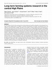 Research paper thumbnail of Long-term farming systems research in the central High Plains