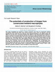 Research paper thumbnail of African Journal of Biotechnology The potentials of production of biogas from constructed wetland macrophytes