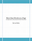 More than Words on a Page An Exploration of the Jewish Kol Nidre Declaration Cover Page