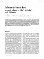 Conformity to parental rules: Asymmetric influences of father's and mother's levels of education Cover Page