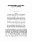 Research paper thumbnail of Epistemic Dependence and Cognitive Ability