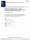 Research paper thumbnail of Fulfilling the Transfer Mission at an Urban Technical College: How a Transfer Center Mediates Baccalaureate Aspirations for Students