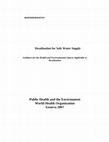 Research paper thumbnail of Desalination for Safe Water Supply Public Health and the Environment World Health Organization Geneva 2007