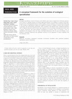 A conceptual framework for the evolution of ecological specialisation Cover Page