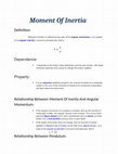 Moment Of Inertia Cover Page