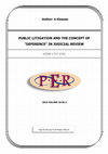 PUBLIC LITIGATION AND THE CONCEPT OF "DEFERENCE" IN JUDICIAL REVIEW Cover Page