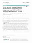 Whole genomic sequence analysis of Bacillus infantis: defining the genetic blueprint of strain NRRL B-14911, an emerging cardiopathogenic microbe Cover Page