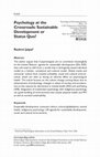 Research paper thumbnail of Psychology at the Crossroads: Sustainable Development or Status Quo