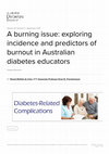 A burning issue: Exploring incidence and predictors of burnout in Australian diabetes educators Cover Page