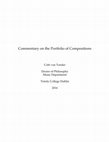 Doctoral Thesis - Commentary on the Portfolio of Compositions Cover Page