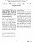 Research paper thumbnail of Estimation of the moisture content based on a thermal analysis method Case of the sand