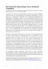 Research paper thumbnail of Die französische Epistemologie: Bachelard, Canguilhem, Koyré - Hagen, 10.-12. November 2017