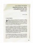 Research paper thumbnail of LA EDUCACION MUSICAL DEL COMPOSITOR EN MEXICO