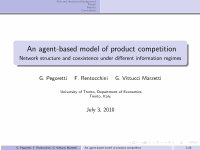 Research paper thumbnail of An agent-based model of product competition. Network structure and coexistence under different information regimes