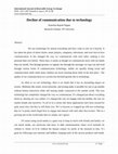 Research paper thumbnail of Decline of communication due to technology