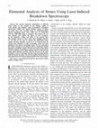 Research paper thumbnail of Elemental Analysis of Stones Using Laser-Induced Breakdown Spectroscopy