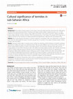 Cultural significance of termites in sub-Saharan Africa Cover Page