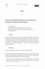 Research paper thumbnail of The Universal and the Status of Genera-Species Division in Clement of Alexandria