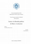 Research paper thumbnail of TESI | Lenin e la filosofia politica di "Stato e rivoluzione"