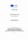 Financial markets Cover Page