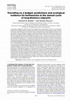 Travelling on a budget: predictions and ecological evidence for bottlenecks in the annual cycle of long-distance migrants Cover Page