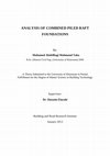 ANALYSIS OF COMBINED PILED RAFT FOUNDATIONS Cover Page