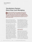 Vocabulary Games Cover Page