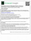 International Journal of Managing Projects in Business Cover Page