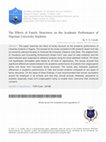 The Effects of Family Structures on the Academic Performance of Nigerian University Students The Effects of Family Structures on the Academic Performance of Nigerian University Students Cover Page