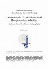 Research paper thumbnail of Yenen, Gölz, Fuchs - "Leitfaden für Proseminar- und Hauptseminararbeiten" Orientalisches Seminar, Albert-Ludwigs-Universität Freiburg (2018)