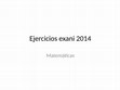 Research paper thumbnail of Ejercicios Exani 2014 Con Respuestas