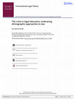 The Crisis in Legal Education: Embracing Ethnographic Approaches to Law Cover Page