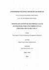 Research paper thumbnail of UNIVERSIDAD NACIONAL MAYOR DE SAN MARCOS " SISTEMA DE GESTION DE SEGURIDAD Y SALUD OCUPACIONAL PARA UNA EMPRESA EN LA