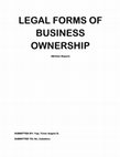 LEGAL FORMS OF BUSINESS OWNERSHIP Legal forms of business ownership Cover Page