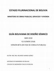 Research paper thumbnail of GUÍA BOLIVIANA DE DISEÑO SÍSMICO