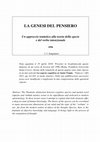 LA GENESI DEL PENSIERO Cover Page