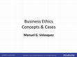 Business Ethics Concepts & Cases Cover Page