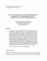 DIVERSITY, REASSESSMENT AND PHYTOGEOGRAPHICAL SIGNIFICANCE OF ANGIOSPERMIC GENERA RESTRICTED IN INDIA AND ITS ADJOINING AREAS  Cover Page