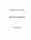 Research paper thumbnail of PROGRAMA DE SALUD OCUPACIONAL Soluciones eléctricas S.A BOGOTÁ -CUNDINAMARCA Abril DE 2012 TABLA DE CONTENIDO