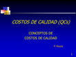 COSTOS DE CALIDAD (QCs) CONCEPTOS DE COSTOS DE CALIDAD Cover Page