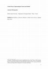 Research paper thumbnail of Critical Theory: Epistemological Content and Method