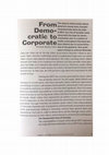 Research paper thumbnail of "From democratic to corporate"