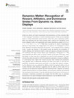 Dynamics Matter: Recognition of Reward, Affiliative, and Dominance Smiles From Dynamic vs. Static Displays Cover Page