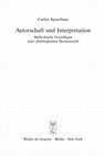 Autorschaft und Interpretation (2007/2012) [Inhalt] Cover Page