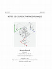 NOTES DE COURS DE THERMODYNAMIQUE Nicolas Pavloff Cover Page