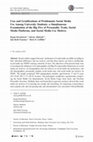 Kırcaburun, K., Alhabash, S., Tosuntaş, S.B. & Griffiths, M.D. (2018). Uses and gratifications of problematic social media use: A simultaneous examination of the Big Five of personality traits, social media platforms. International Journal of Mental Health and Addictions, in press. Cover Page