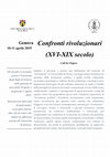 Research paper thumbnail of CfP: "Confronti rivoluzionari (XVI-XIX secolo)" - Università degli Studi di Genova / 10-11 aprile 2019